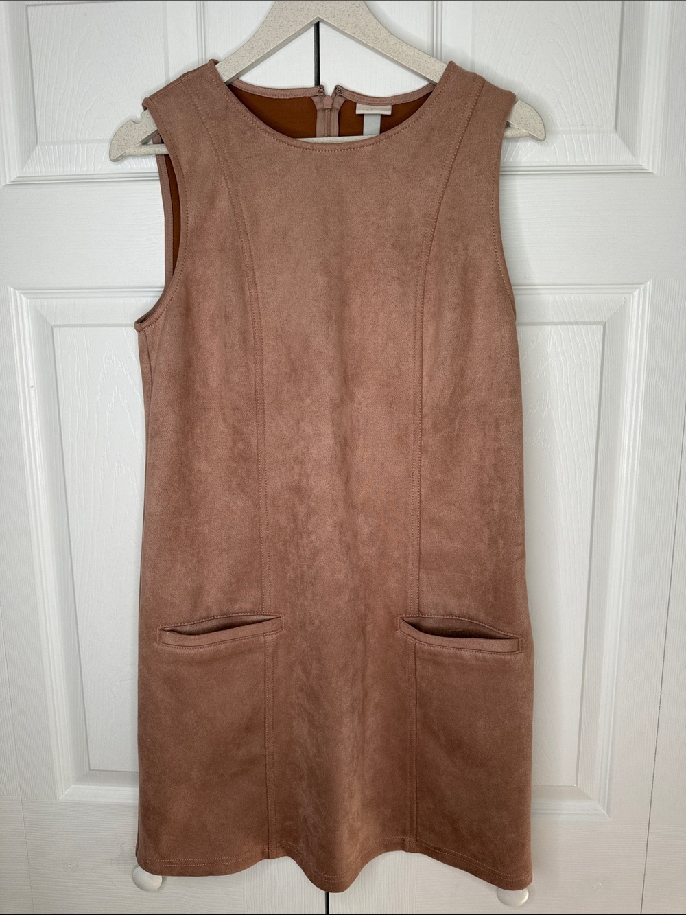 A New Day Light Pink Faux Suede Mini Dress - Size 8